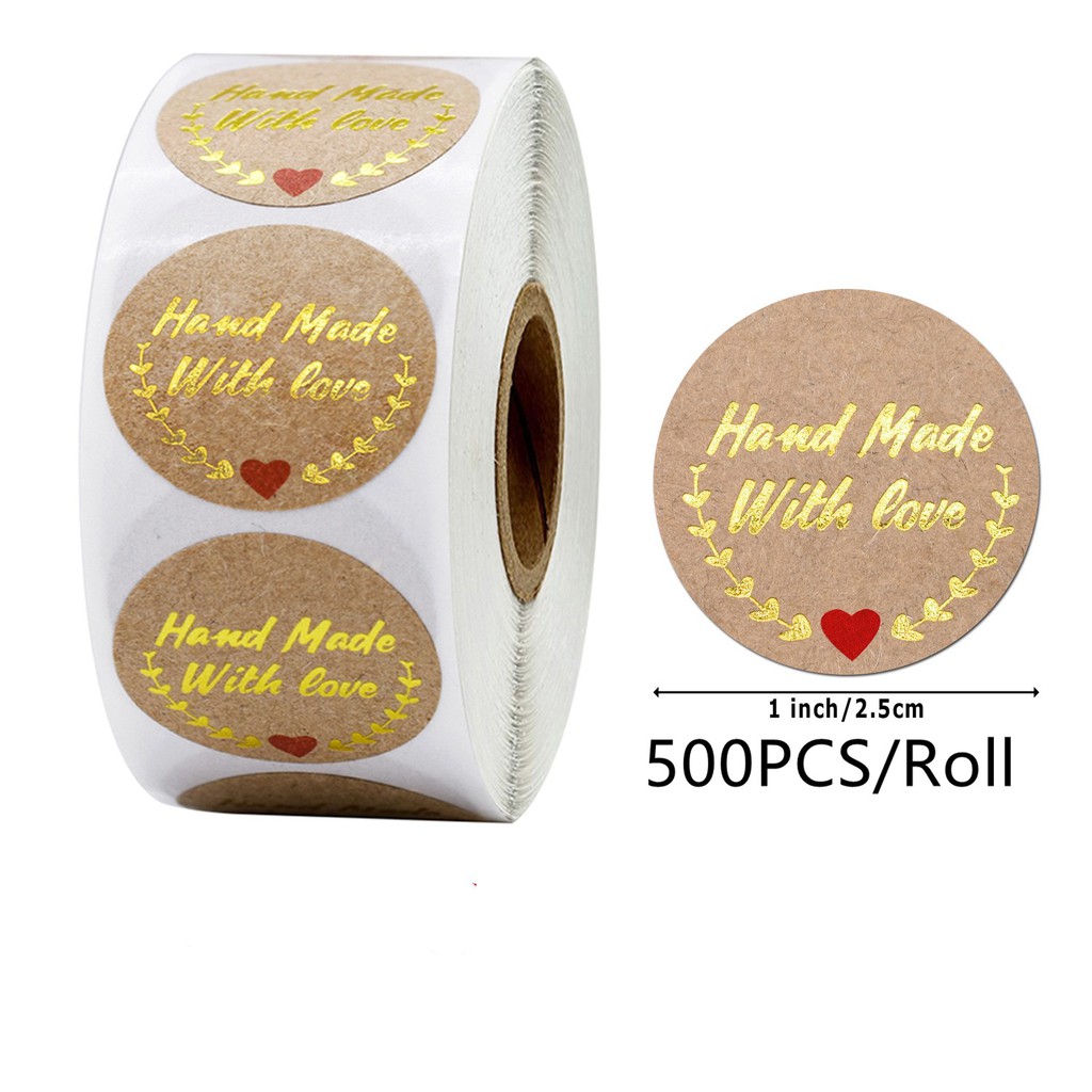 500 Labels Per Roll Hot round gold foil thank you for purchasing ...