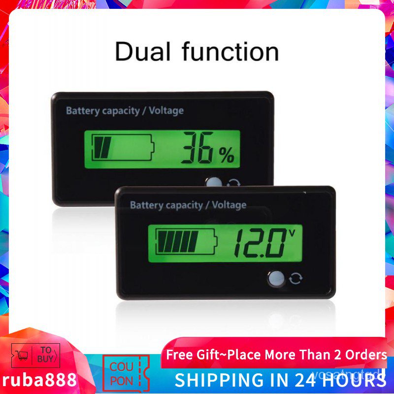 ⋮ Green Backlit Lcd Display Battery Capacity Voltage Meter Tester Voltmeter Monitor Shopee 2293