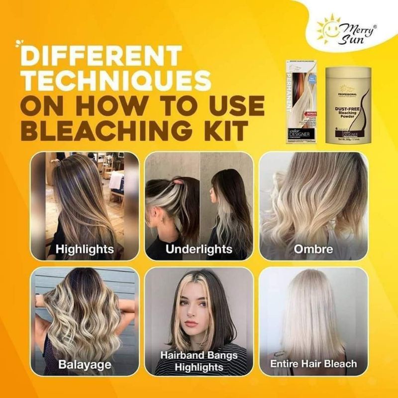 MERRY SUN Super Decoloring Light Bleach|Hair Bleaching Set (No Hapdi ...