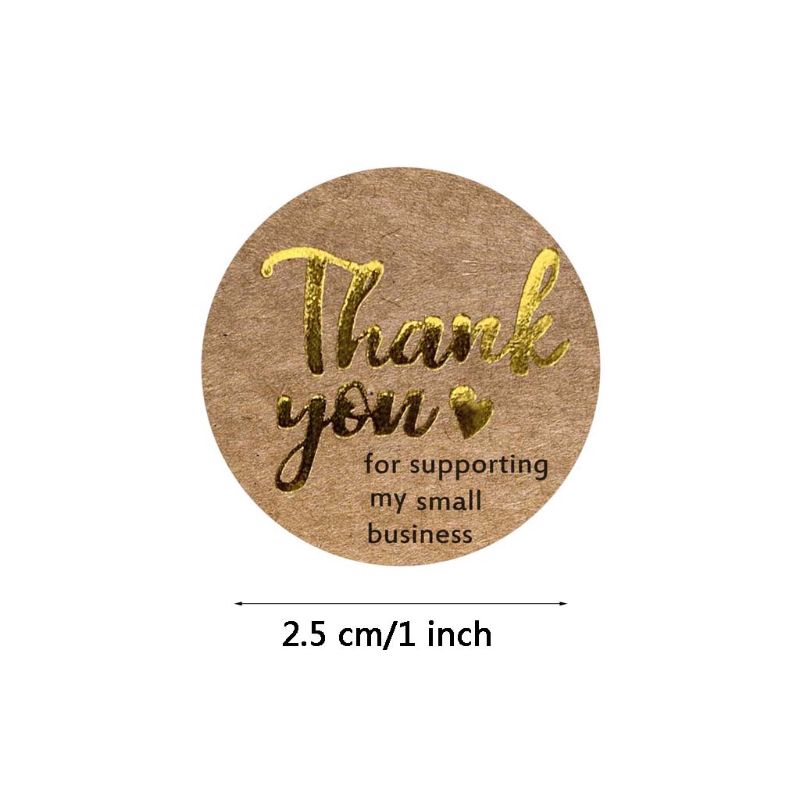 500pcs/roll Kraft Thank You for Supporting My Small Business Stickers ...
