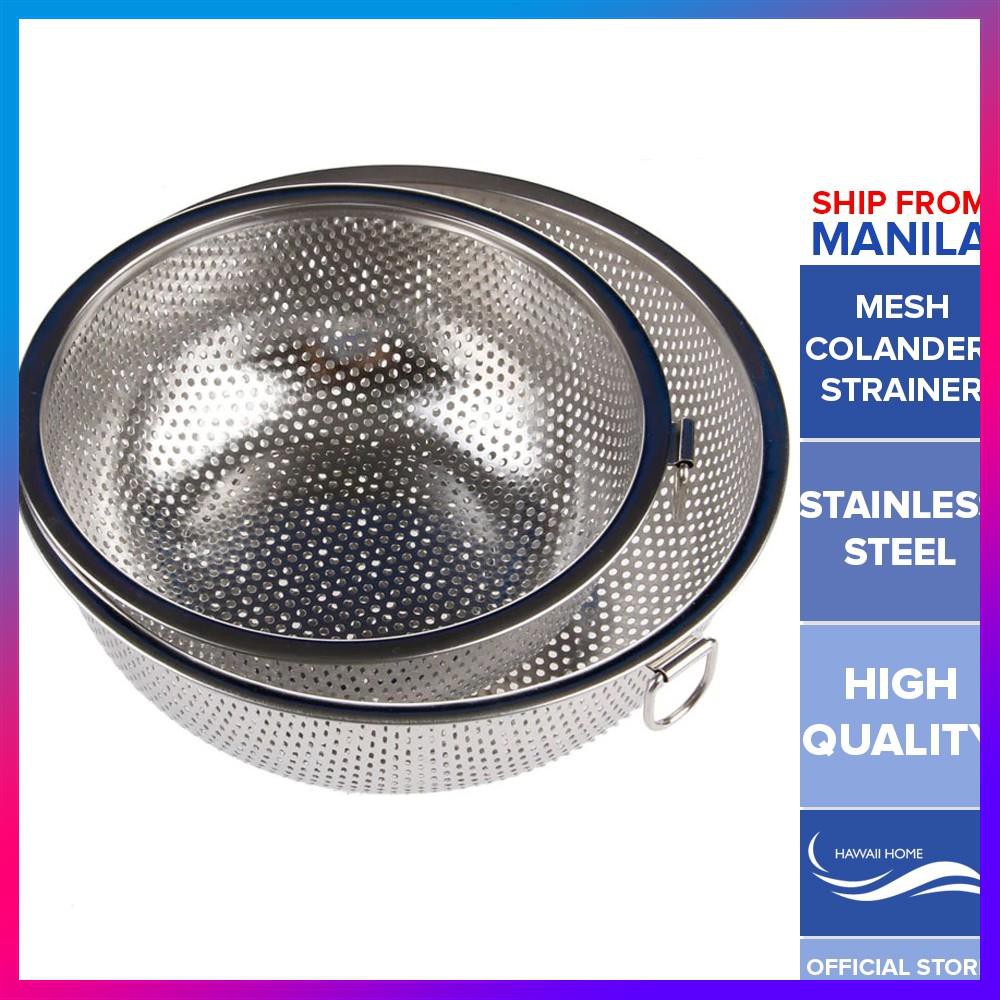 [Available] ♚Stainless Steel Kitchen Hole Dense Mesh Sifter Colander ...