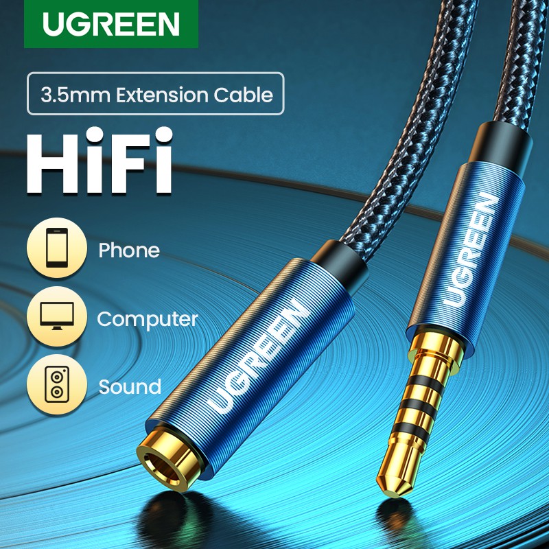 UGREEN Braid 3.5mm Male to Female Audio Extension Cable HiFi Audio