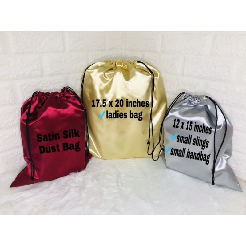 Silk discount dust bag