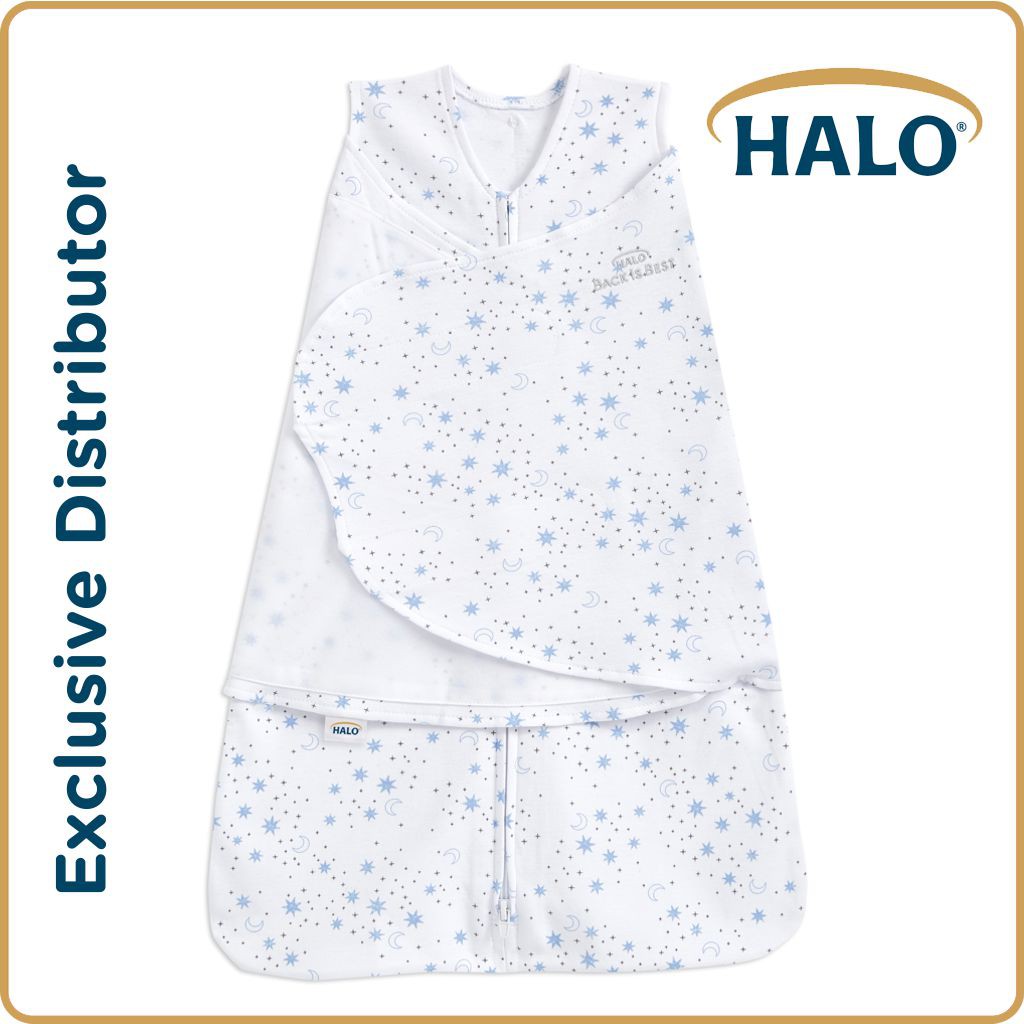 HALO Swaddle Multiway Midnight Moons Blue (sleep sack baby infant wearable blanket pajama