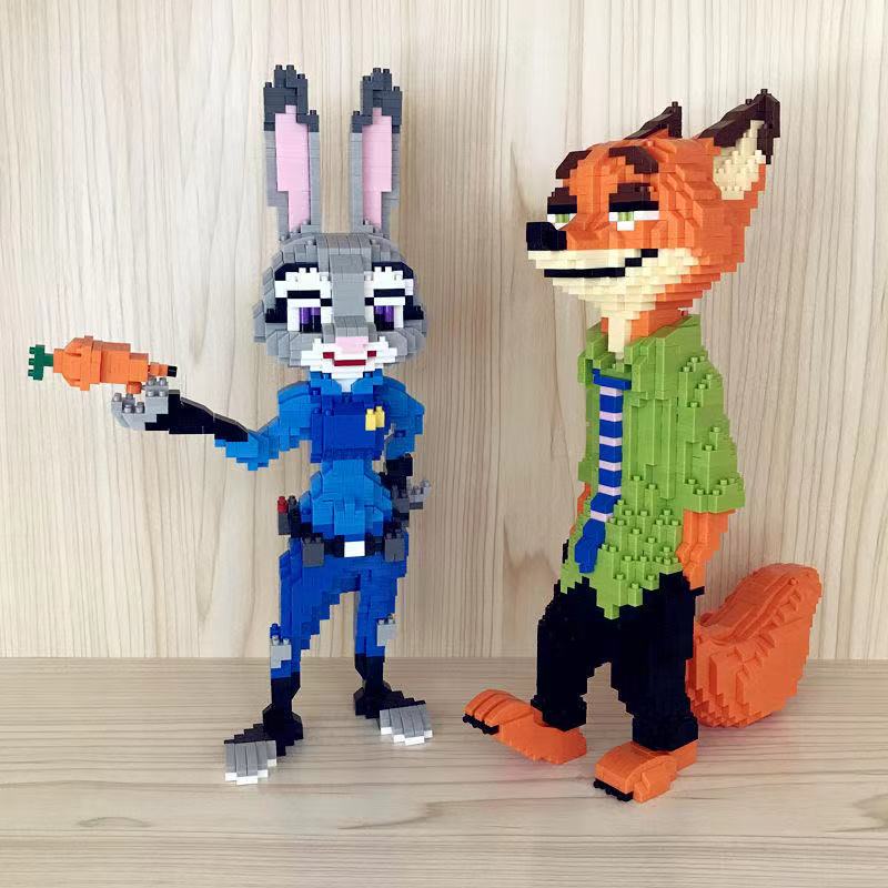 Mini blocks cartoon zootopia auction figures Fox Model anime nano block ...