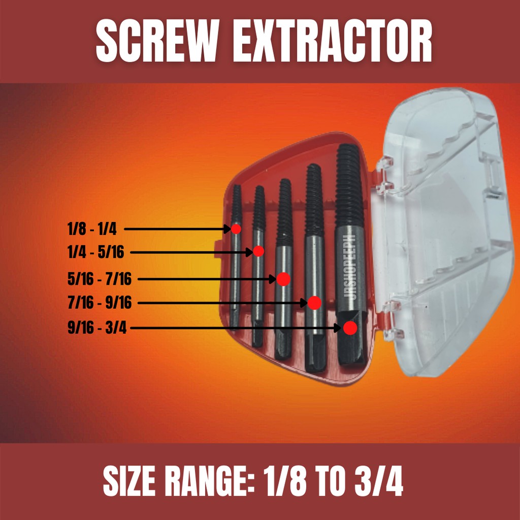 5Pcs Screw Extractor Set Busted Screw Remover Carpenter And