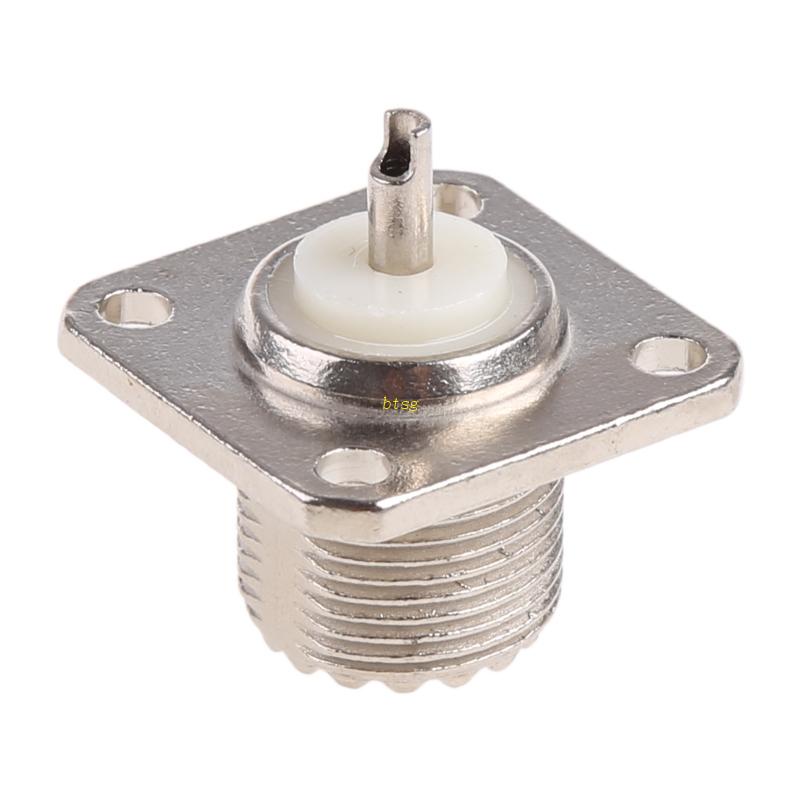 Btsg Uhf Female So239 4 Hole Chassis Mount Flange Panel Mount Connector Solder Cup Rf Coax 1101