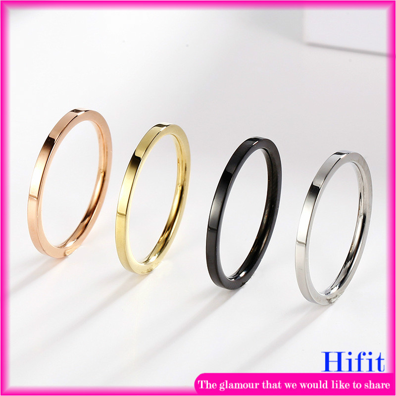 Minimalism Plain Stack Ring Titanium Steel With Different Plate Color ...