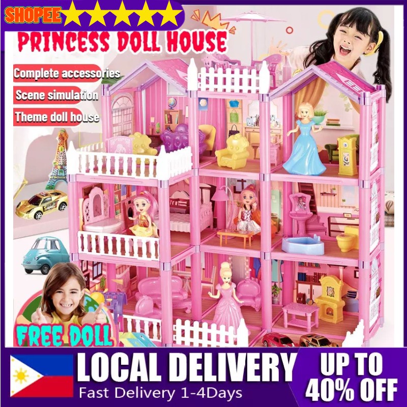 Local Handmade Dollhouse Castle DIY House Toy Dollhouse Kids DIY Family