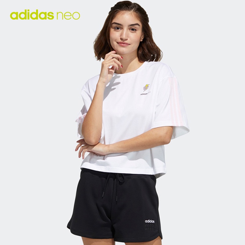 Adidas neo outlet white t shirt