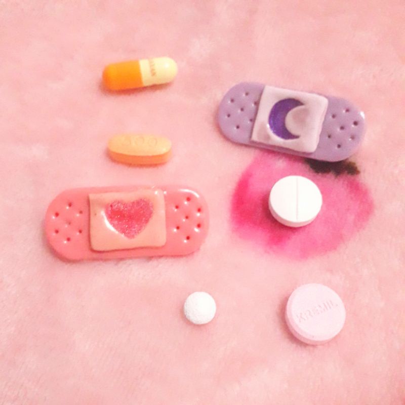 Bandaid Polymer Clay Pin Menhera, Kawaii, Pastel Goth Style Pins by