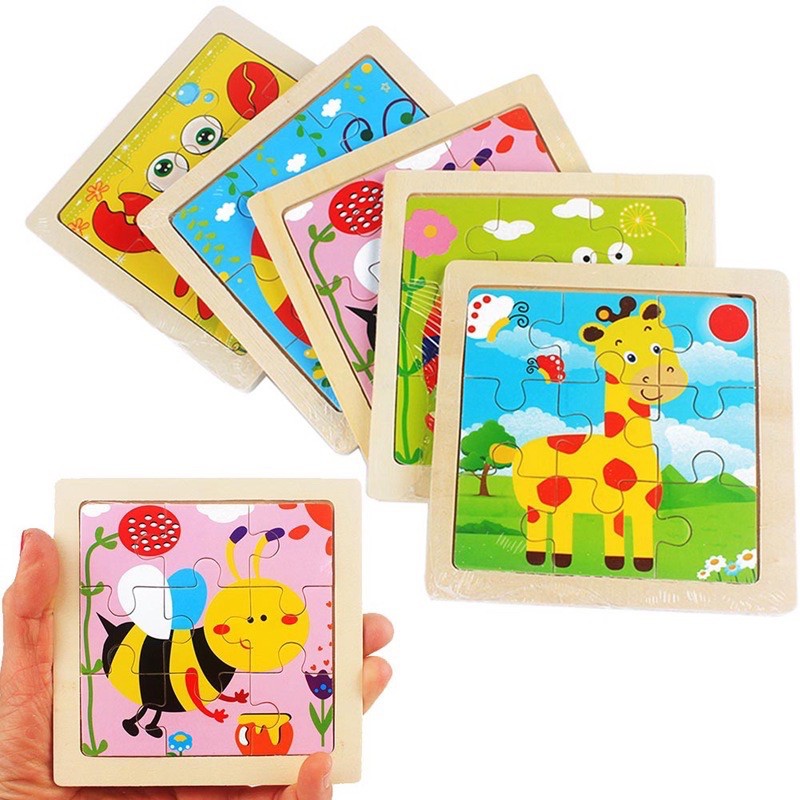 ED shop mini size Kids Wooden jigzo Jigsaw Puzzle Early Education Toys  randomly given