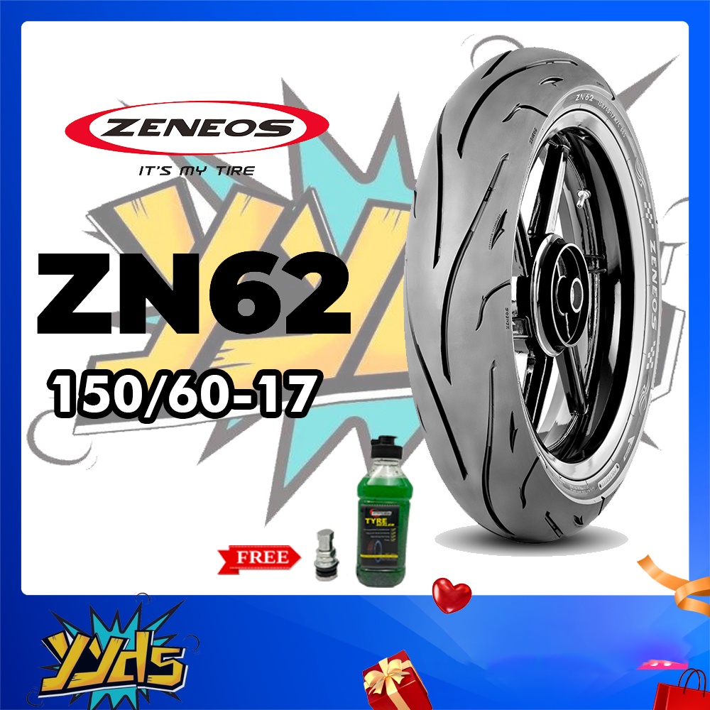 Zeneos ZN62 Motorcycle Tire Gulong 14 Rim 17 Rim (Tubeless) | Shopee ...