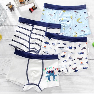 4pcs/Set Young Boys' Weekday Printed Boxer Briefs