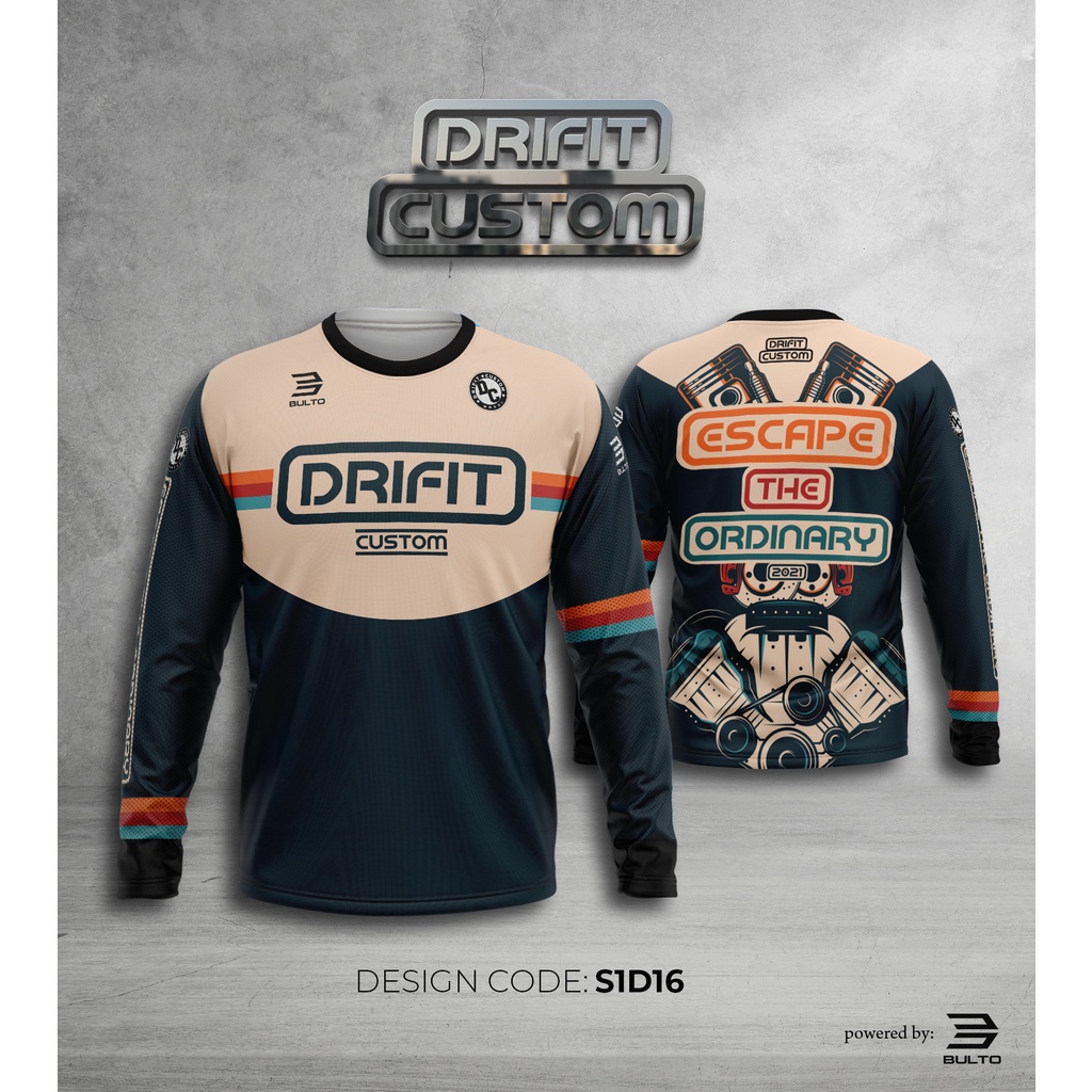 DRIFIT CUSTOM MOTO JERSEY FULL SUBLIMATION 3D TEE BREATHABLE LONG ...