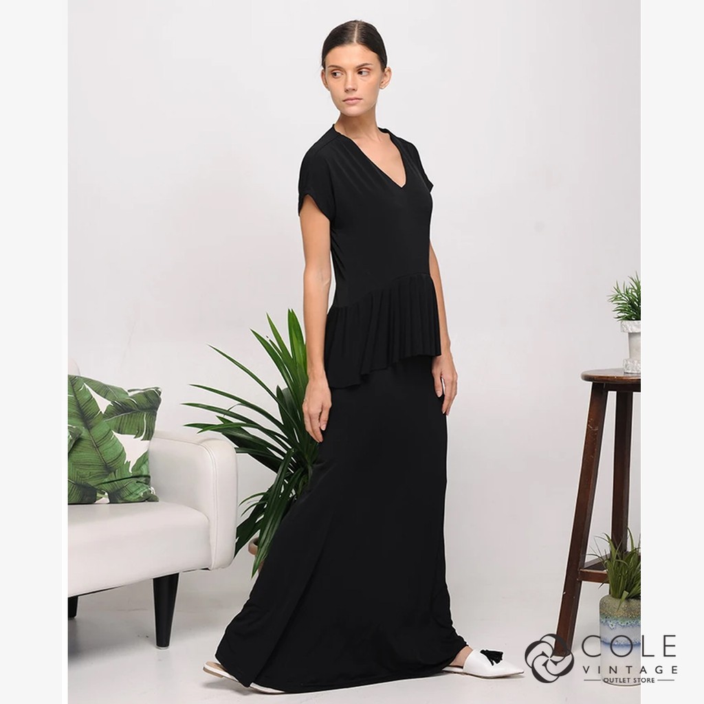 Cole Vintage Faith Peplum Maxi Dress Shopee Philippines