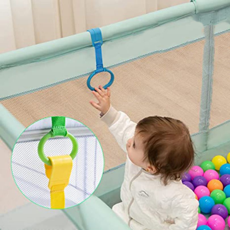Baby Crib Auxiliary Standing Pull Loop Hook Safety Baby Hand Grip Loops ...