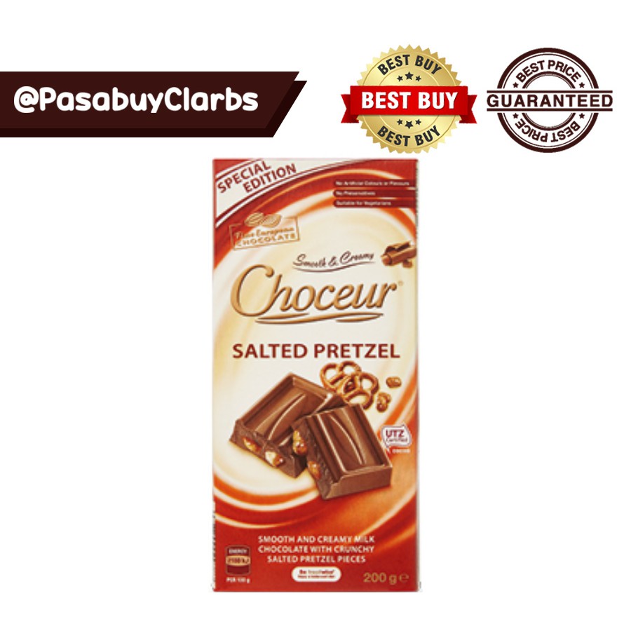 Choceur Chocolate Block 200g/ Milk Chocolate Block / Salted Pretzel