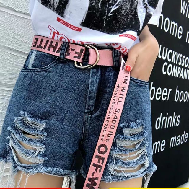 Off white pink outlet belt