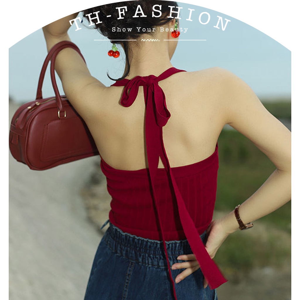Design Sense Watercolor Smudged Color Contrast Color Self-cultivation Bottoming Vest Summer Hot Girl Sexy Inner Retro Vest