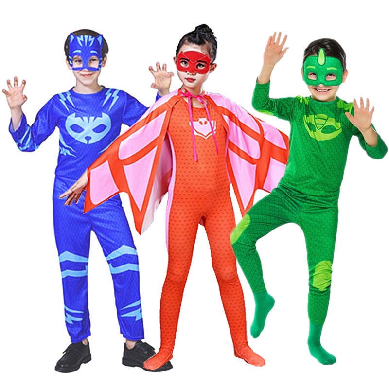 Pj Mask Costume Cosplay Catboy Owlette Gekko Jumpsuit For Kids Boys