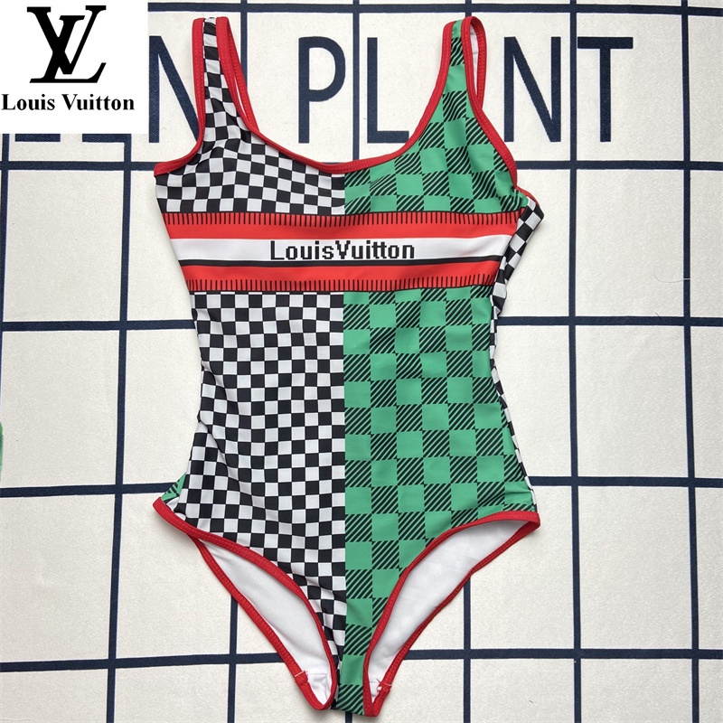 【Ready Stock】Original LV OnePiece Shoulder Sexy Women's Swimsuit One