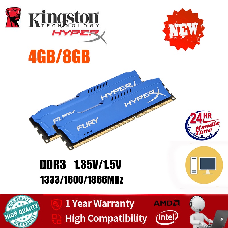 HyperX FURY 4GB 8GB 16GB DDR3 1333MHz 1600Mhz 1866Mhz 240Pin DIMM RAM  Desktop Memory Class Online