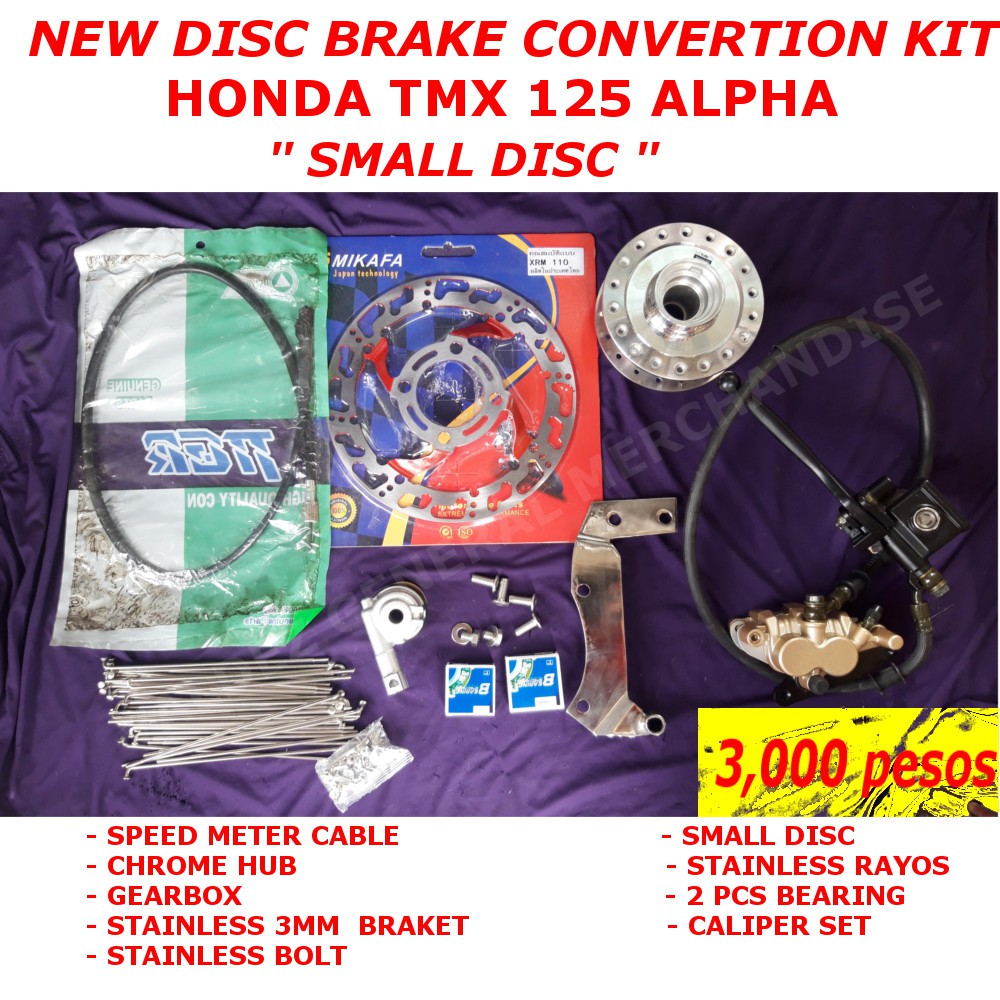 DISC SMALL BRAKE Conversion Kit 3,000, TMX 125 ALPHA For 17 RIM Only