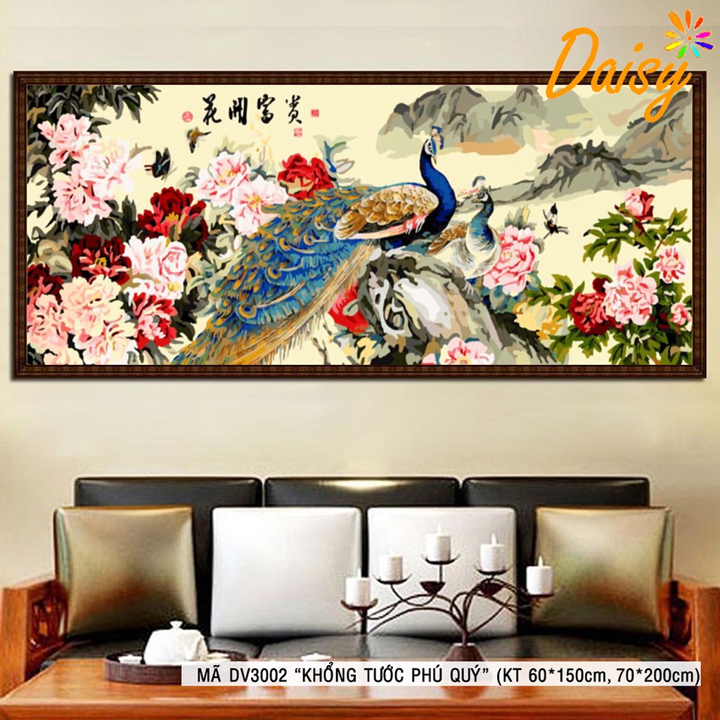 Coloring painting by DAISY Feng shui painting Peony DV3002 without ...