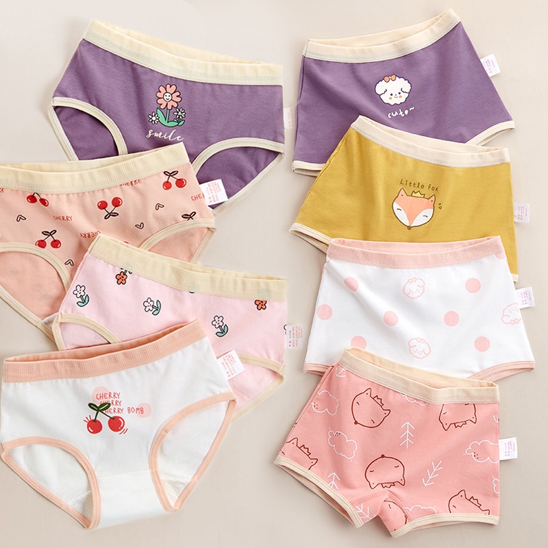 【P&X】 Children's Underwear Girls Boxer Pants Korean Cotton Girls