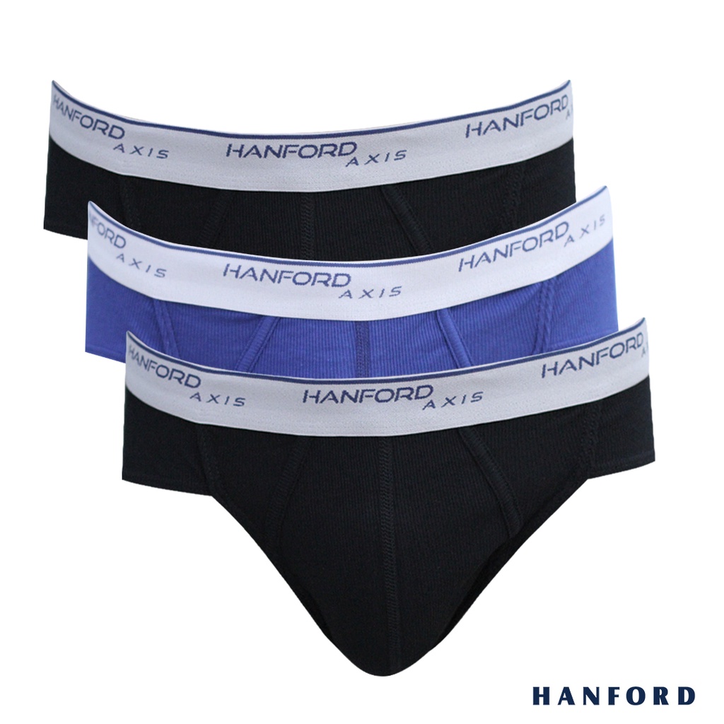 Hanford Men Premium Ribbed Cotton Axis Briefs - Assorted (3in1 Pack ...