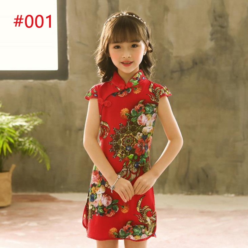 Summer dress Kids Cheongsam Dress Chinese Girl Dress Princess Birthday ...