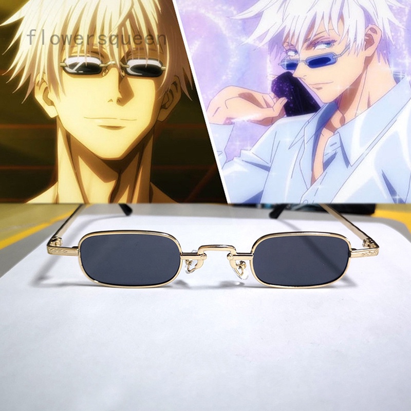 Flowersqueen Gojo Satoru Cosplay Glasses Eyewear Jujutsu Kaisen Black Glasses Costume 5139