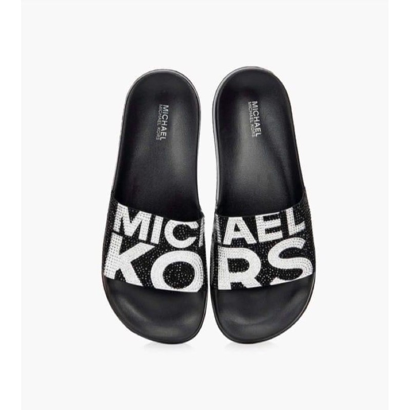 Michael Kors Slides Black White US 7 Shopee Philippines