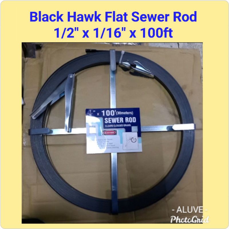 Flat Sewer Rod 1/2" x 1/16" x 100ft (30meters) Blackhawk Drain