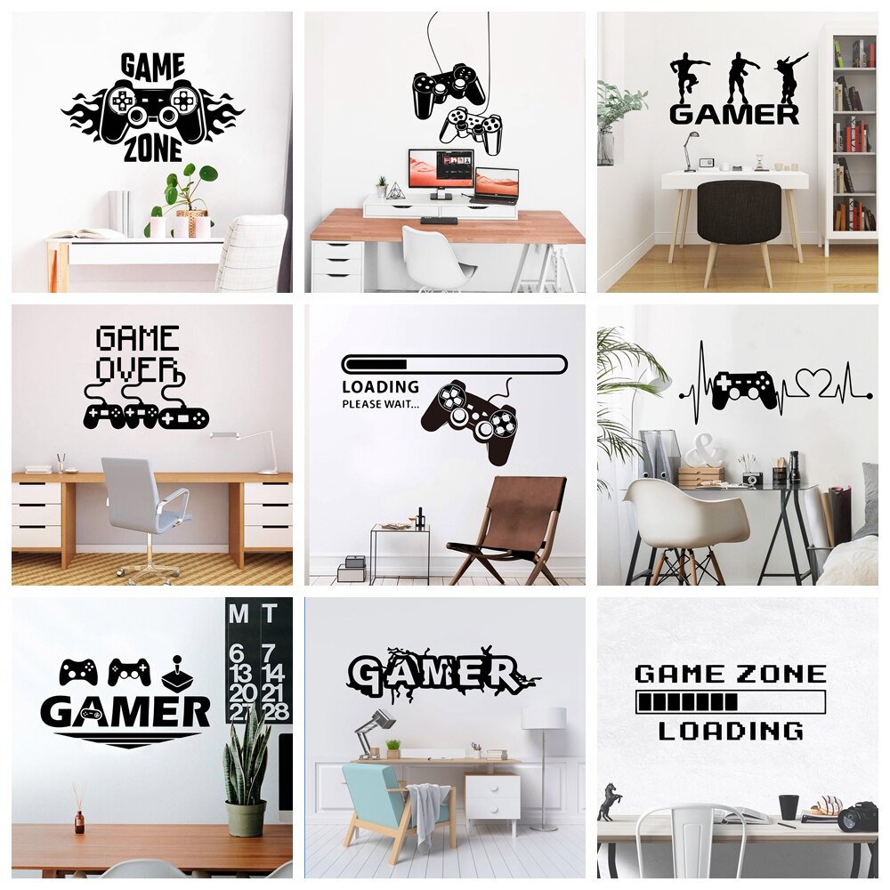 Gamer Vinyl Wall Sticker For Game Room Decor For Kids Room Decoration ...