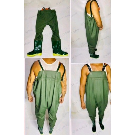 ┇Jumpsuit waterproof chested wading nylon fishing wading jumper boots