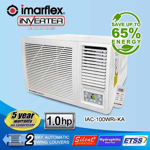 Imarflex Air Conditioner Inverter Window Type 1.0Hp Remote Control IAC ...