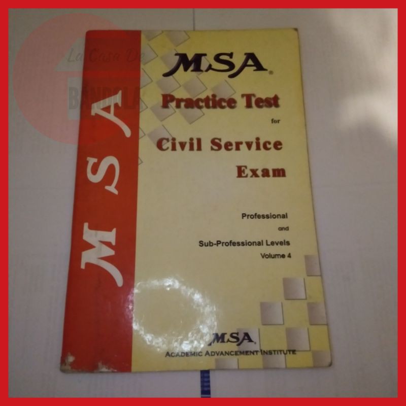 [PRE-LOVED] MSA PRACTICE TEST FOR CIVIL SERVICE EXAM (CSE reviewer 2008 ...