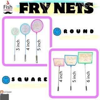 Aquarium Fish Net Nylon Mesh fishing Nets with Plastic Handle 3 Sizes Set  3/4/6