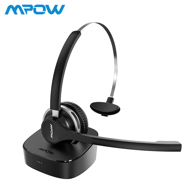 Mpow HC3 Bluetooth Headset With Charging Dock Wireless
