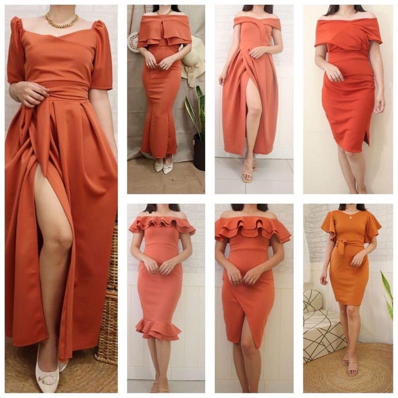 Free Shipping Touch of Rust Color Dress/Semi Formal Dress