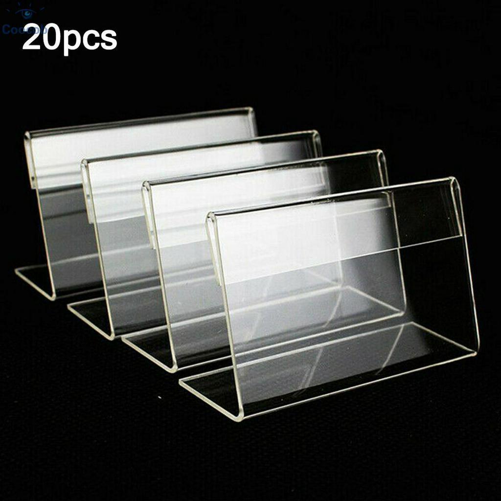 20 Pcs Mini Acrylic Sign Display Holder Price Name Card Tag Label