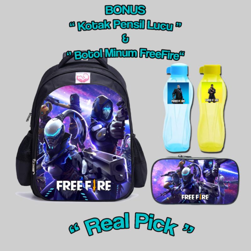Free Fire Squad School Bag 2in1 BONUS Place Pencil Boys Girls Gaming2 ...