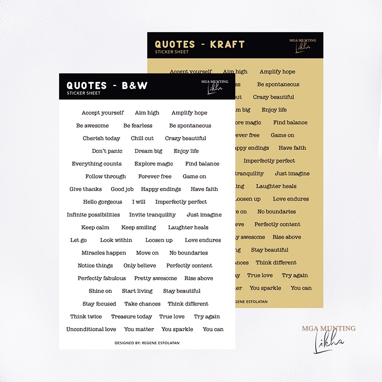 LIKHA Quotes Sticker Sheet (Aesthetic Stickers for Planners and ...
