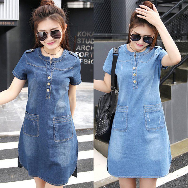 Denim on sale dress shopee