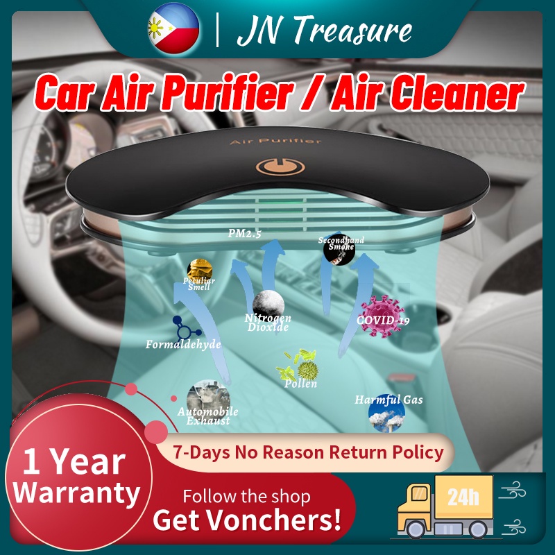 Portable Air Purifier With HEPA Filter USB Powered Car Air Cleaner Room