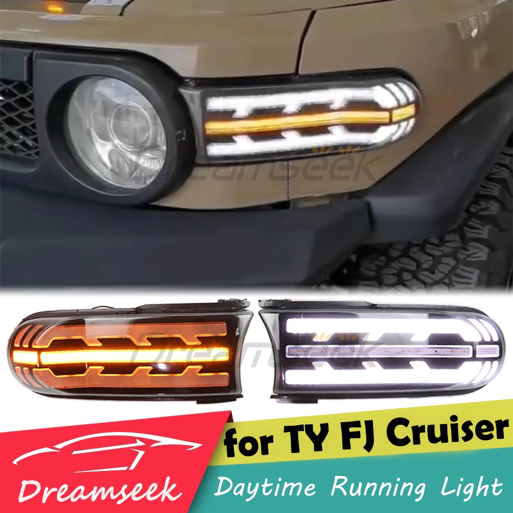 Led Drl Fog Lights For Toyota Fj Cruiser Daytime Running Light Fog Lamp With Dynamic