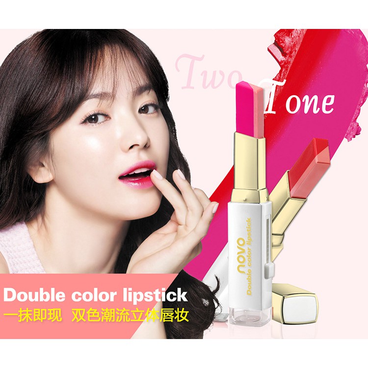 NOVO Two Tone Lipstick 2 tone Lip tint Lip Bar Lipstick | Shopee ...