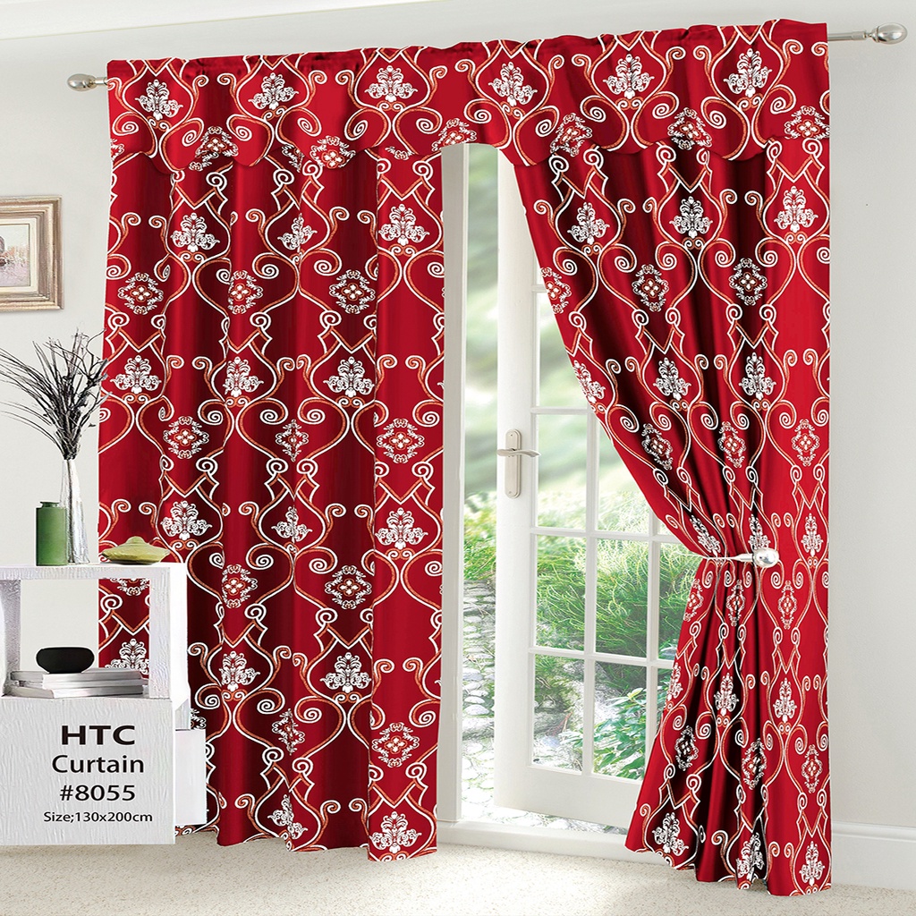 Elegant Curtains Home Decor Red Kurtina Window Door Room Curtain 1PC